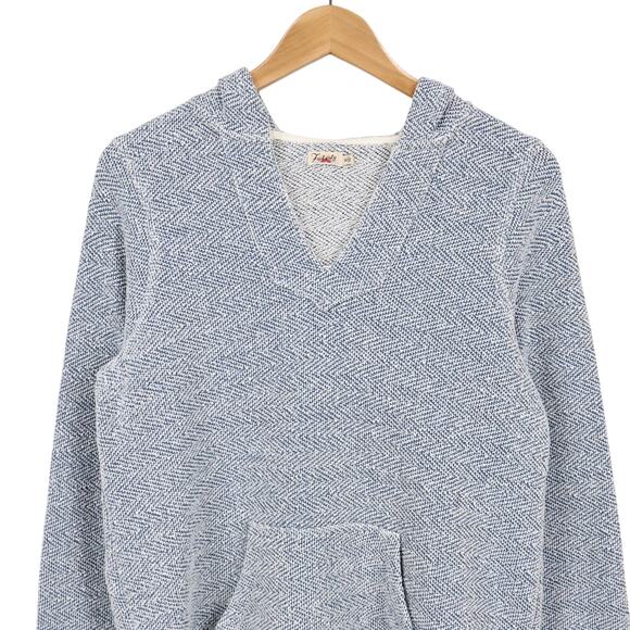 Faherty Women's Whitewater Hoodie Blue White Size Medium - Picture 3 of 7